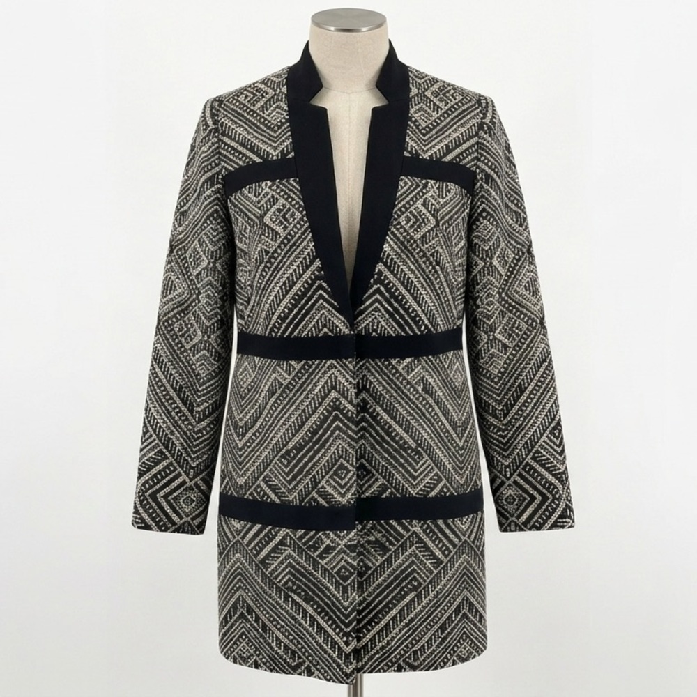 Chico’s Black Label Jacquard Topper Blazer Size 00/XS